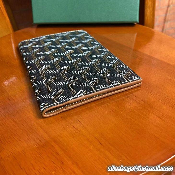 Discount Goyard Original Passport Cover 020109 Black And Tan