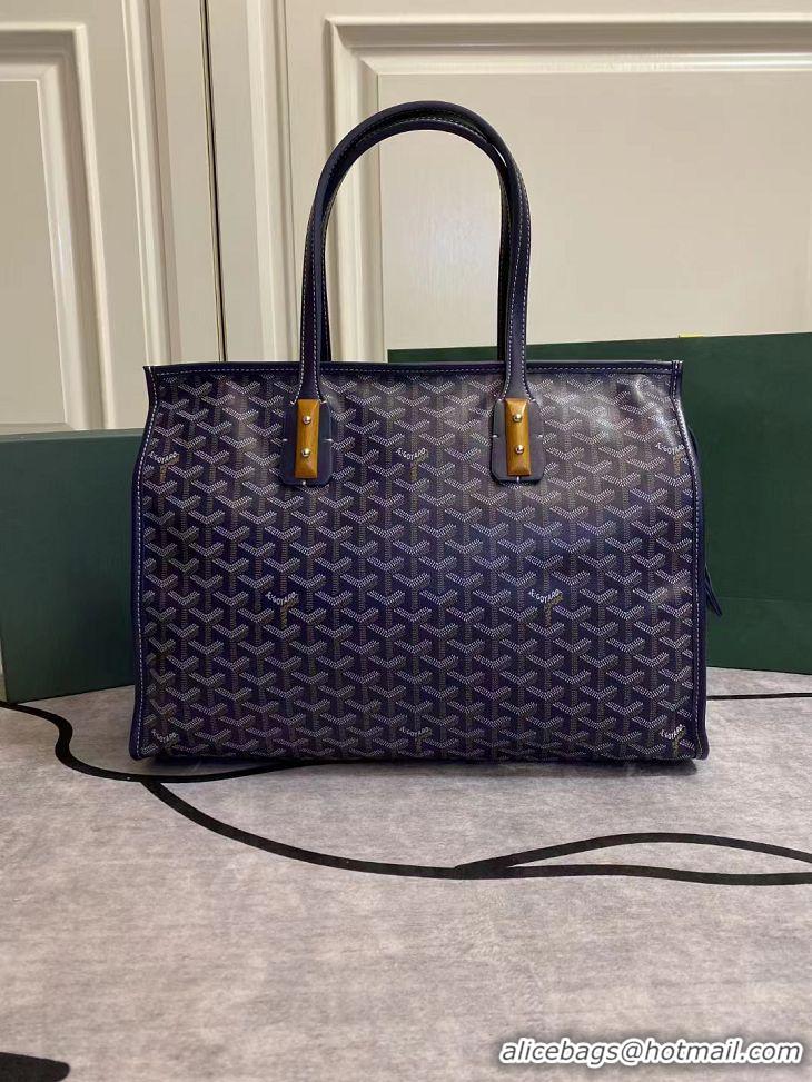 New Color Goyard Marquises Zippered Tote Bag 00317 Navy Blue