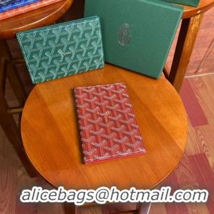 Famous Brand Goyard Original Passport Holder 020109 Red