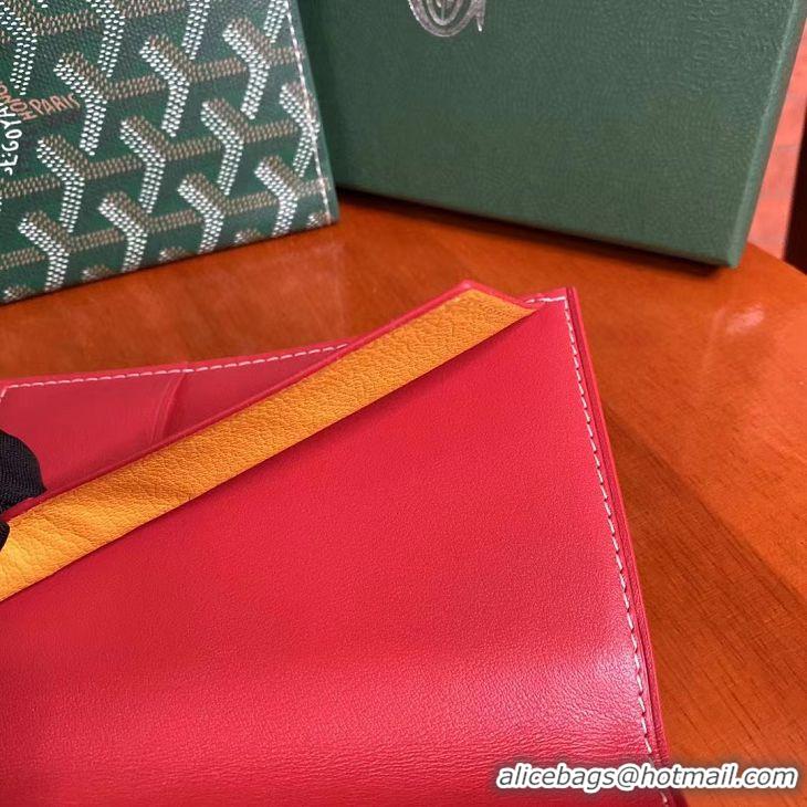 Famous Brand Goyard Original Passport Holder 020109 Red