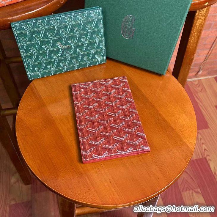 Famous Brand Goyard Original Passport Holder 020109 Red