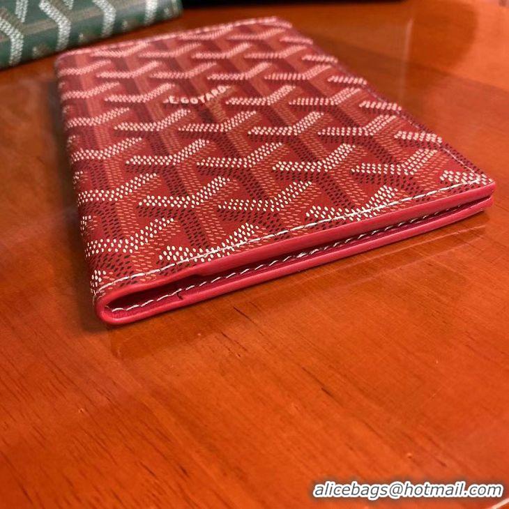 Famous Brand Goyard Original Passport Holder 020109 Red