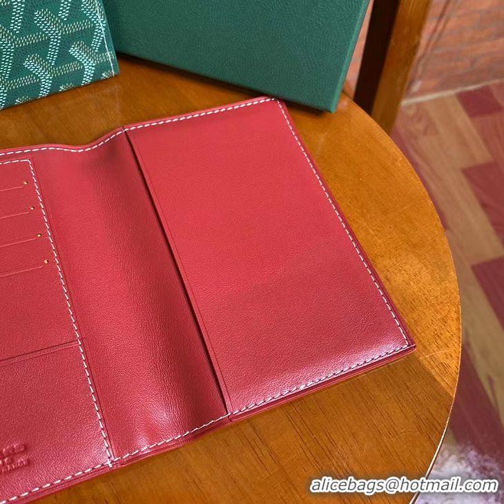 Famous Brand Goyard Original Passport Holder 020109 Red