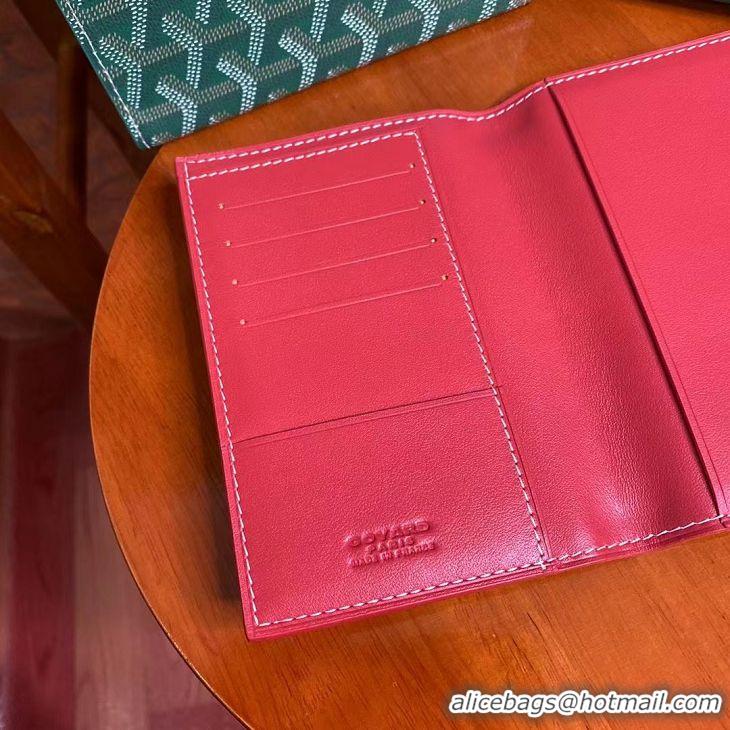 Famous Brand Goyard Original Passport Holder 020109 Red