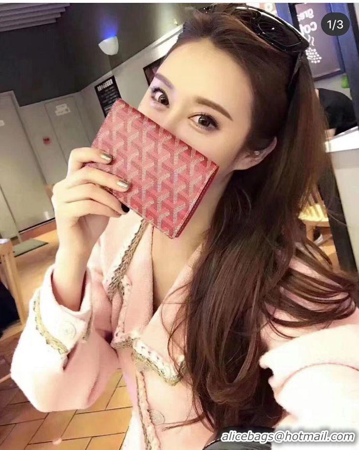 Famous Brand Goyard Original Passport Holder 020109 Red