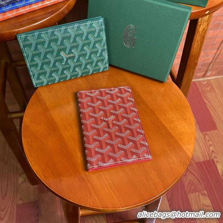 Famous Brand Goyard Original Passport Holder 020109 Red