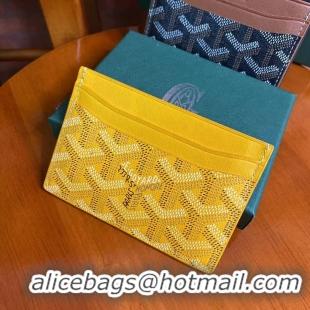 Popular Style Goyard Original Card Holder 020090 Yellow