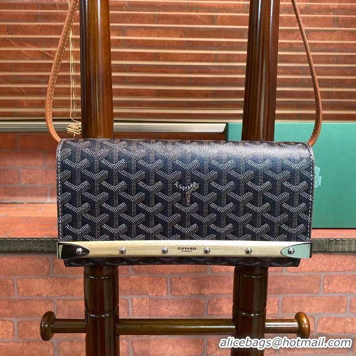 Newly Launched Goyard Original Monte-Carlo Clutch With Leather Strap 8981 Black And Tan