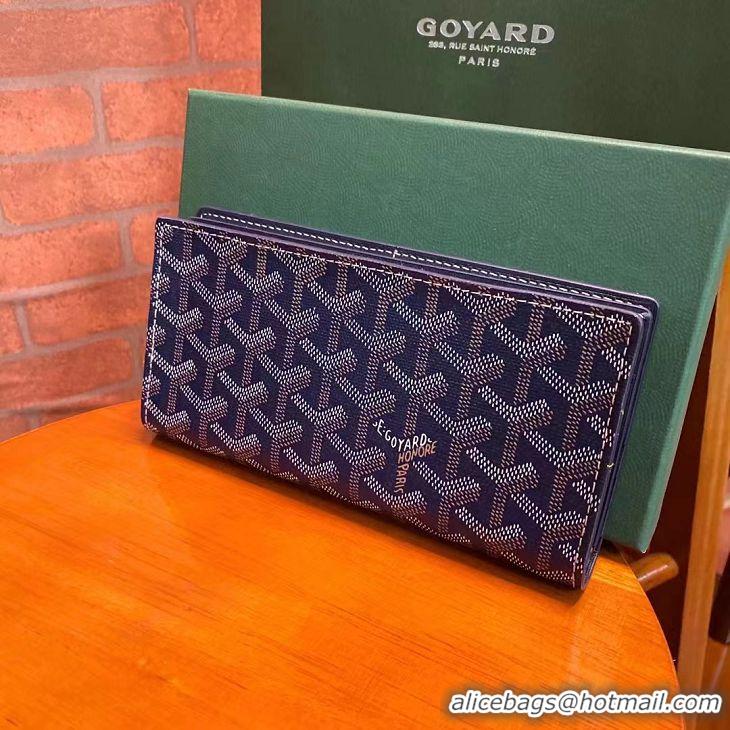 New Color Goyard Original Long Purse 020081 Navy Blue