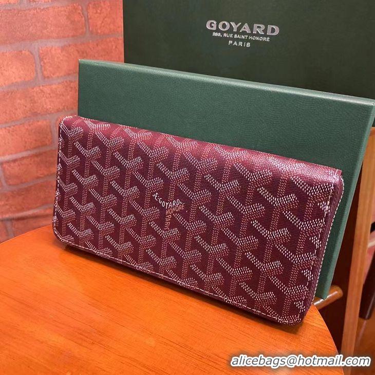 Buy Grade Goyard Original Zippy Organizer Wallet 020111 Bungundy