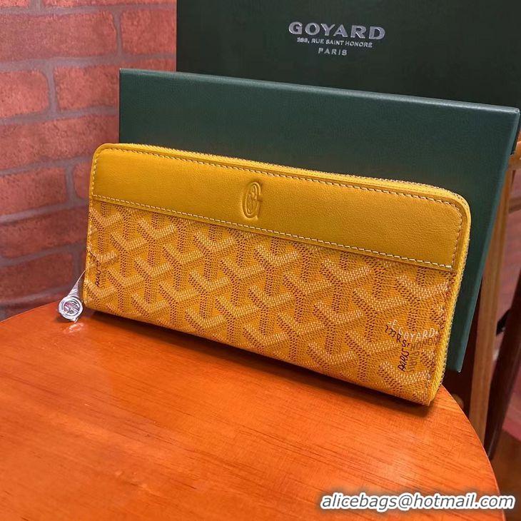 Unique Style Goyard Original Zippy Organizer Wallet 020111 Yellow