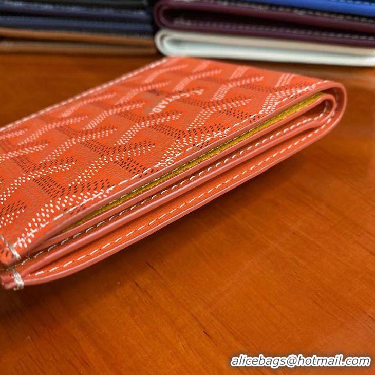 Free Shipping Goyard 8 Card Slots Billfold Wallet 020085a Orange