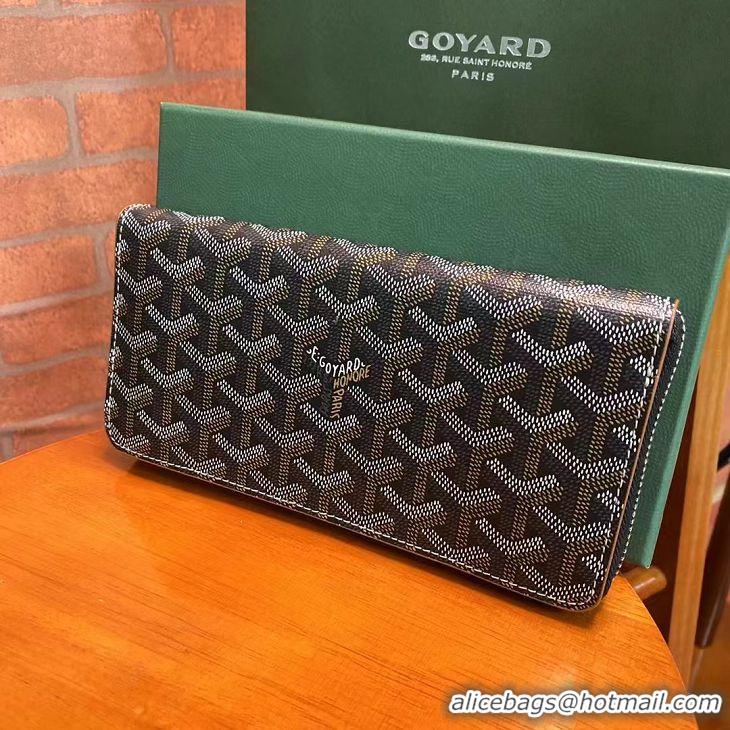 Top Grade Goyard Original Zippy Organizer Wallet 020111 Black And Tan