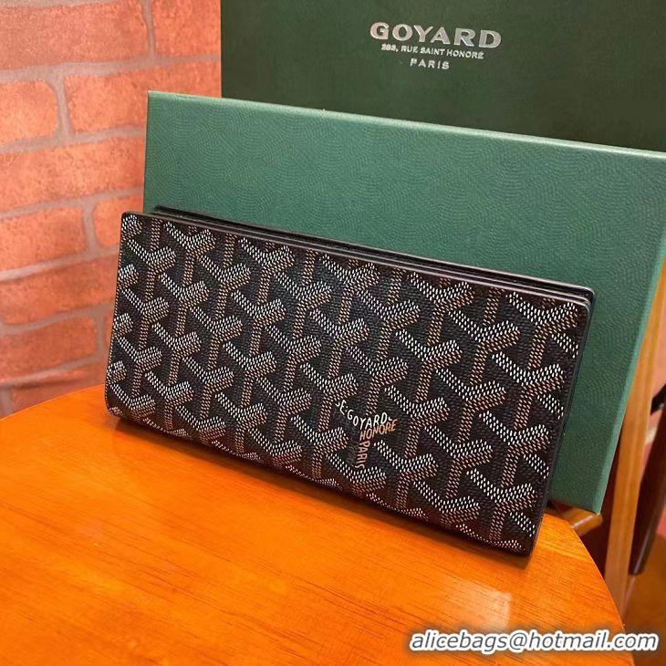 Famous Brand Goyard Original Long Purse 020081 Black