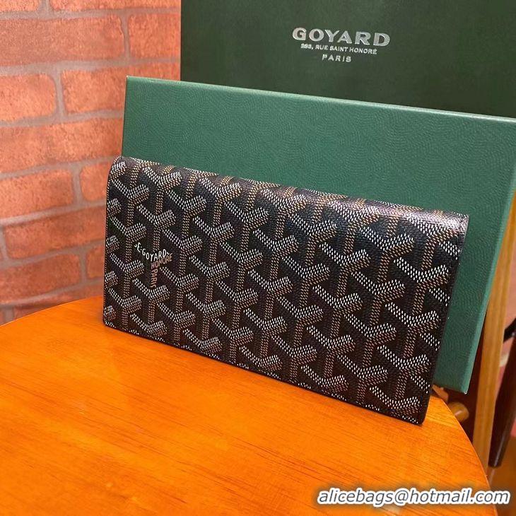 Famous Brand Goyard Original Long Purse 020081 Black