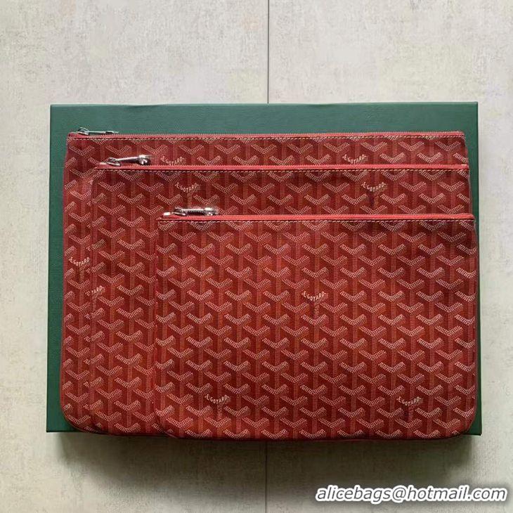 Buy Fashionable Goyard Original Senat Pouch iPad Bag Large L020115 Red