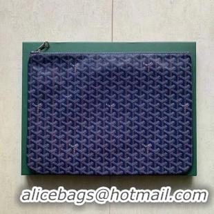 Famous Brand Goyard Original Senat Pouch iPad Bag Large L020115 Navy Blue