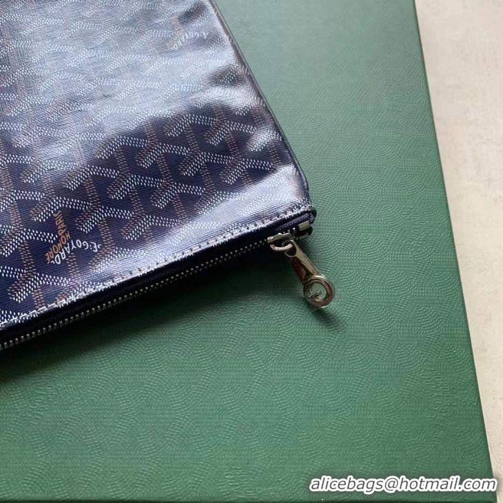 Famous Brand Goyard Original Senat Pouch iPad Bag Large L020115 Navy Blue