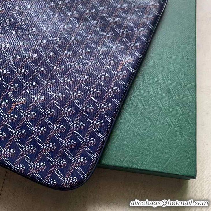 Famous Brand Goyard Original Senat Pouch iPad Bag Large L020115 Navy Blue