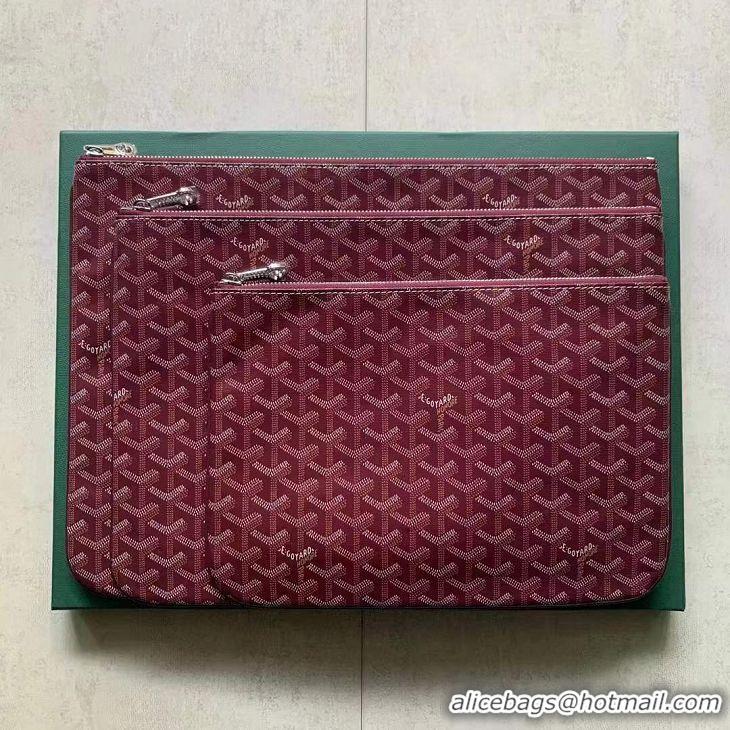 Traditional Discount Goyard Original Senat Pouch iPad Bag Large L020115 Bungundy