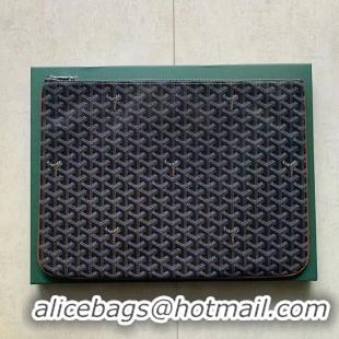 Grade Goyard Original Senat Pouch iPad Bag Large L020115 Black And Tan