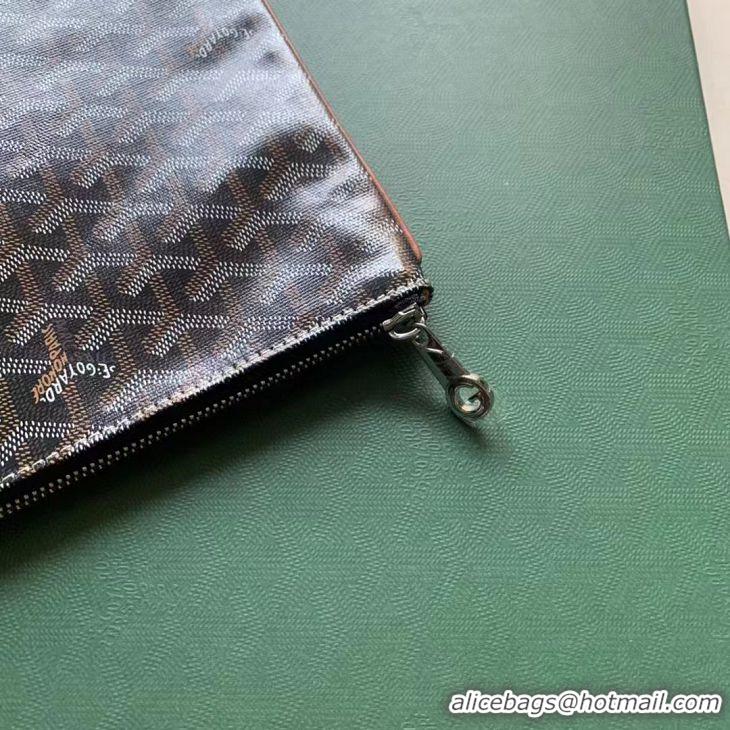 Grade Goyard Original Senat Pouch iPad Bag Large L020115 Black And Tan