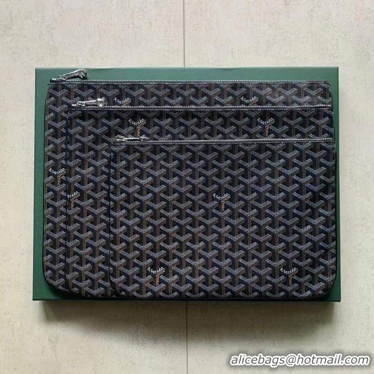 Low Cost Goyard Original Senat Pouch iPad Bag Large L020115 Black