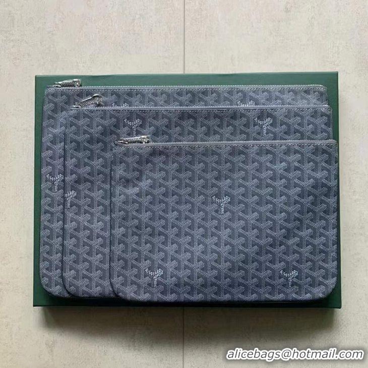 Hot Sell Goyard Original Senat Pouch iPad Bag Large L020115 Dark Grey