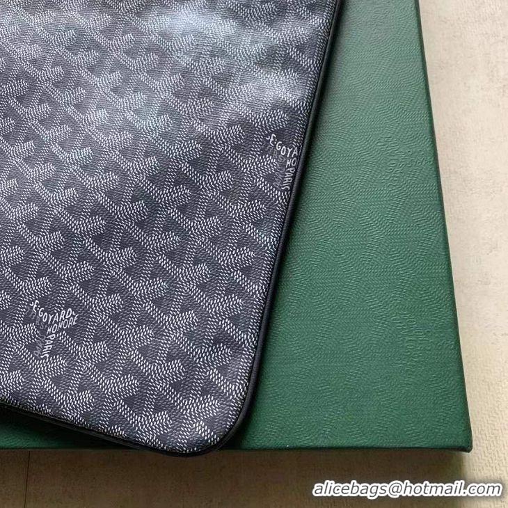 Best Discount Goyard Original Senat Pouch iPad Bag Medium M020115 Dark Grey