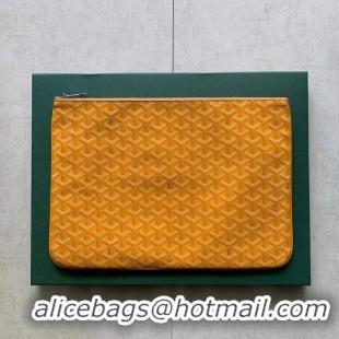 Free Shipping Goyard Original Senat Pouch iPad Bag Medium M020115 Yellow