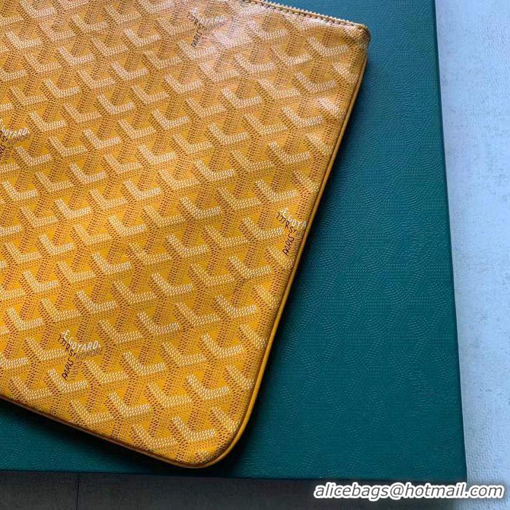 Free Shipping Goyard Original Senat Pouch iPad Bag Medium M020115 Yellow