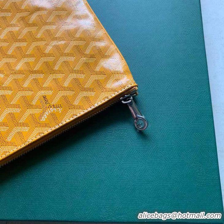 Free Shipping Goyard Original Senat Pouch iPad Bag Medium M020115 Yellow