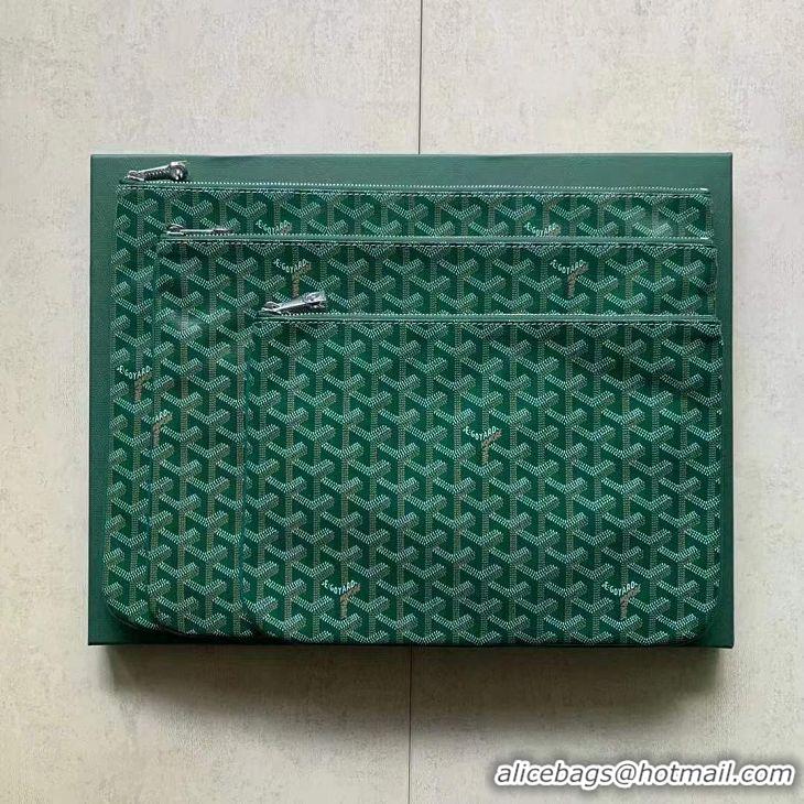 Grade Design Goyard Original Senat Pouch iPad Bag Medium M020115 Green