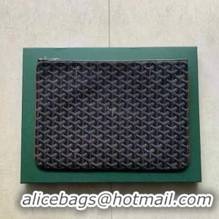 Top Design Goyard Original Senat Pouch iPad Bag Medium M020115 Black And Tan