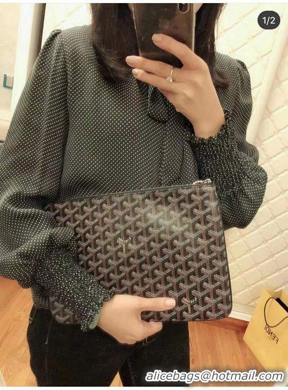 Top Design Goyard Original Senat Pouch iPad Bag Medium M020115 Black And Tan