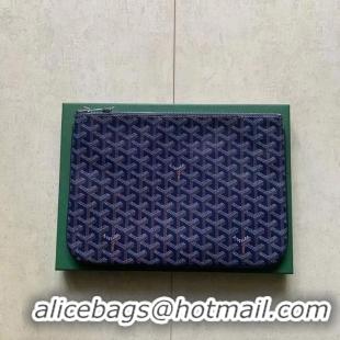 Shop Design Goyard Original Senat Pouch iPad Bag Small S020115 Navy Blue