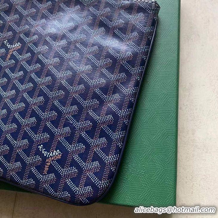 Shop Design Goyard Original Senat Pouch iPad Bag Small S020115 Navy Blue