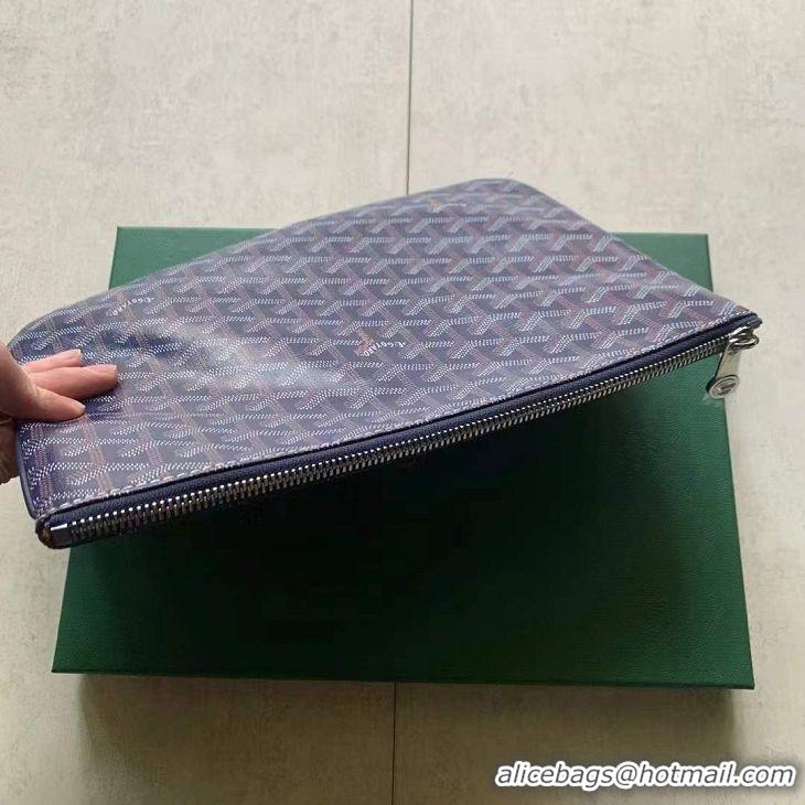 Shop Design Goyard Original Senat Pouch iPad Bag Small S020115 Navy Blue