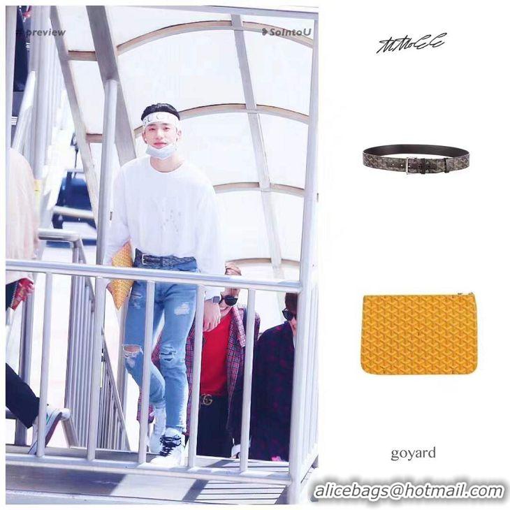 Discount Goyard Original Senat Pouch iPad Bag Small S020115 Yellow