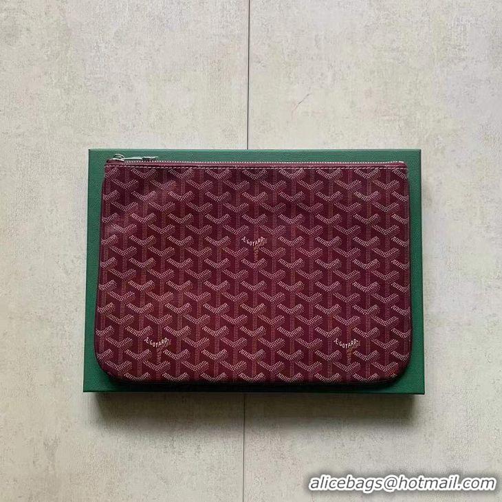 Generous Low Cost Goyard Original Senat Pouch iPad Bag Small S020115 Bungundy