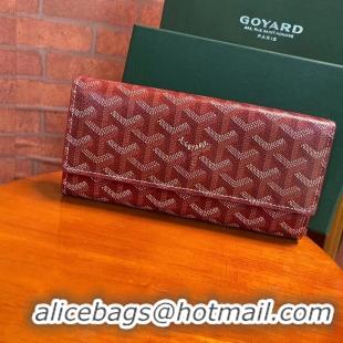 Cheapest Free Shipping Goyard Original Long Wallet 020174 Red