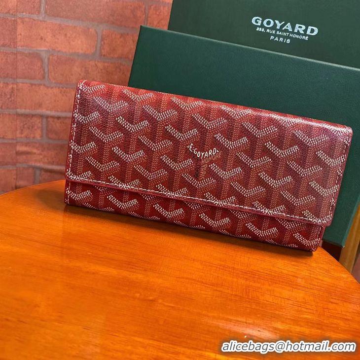 Cheapest Free Shipping Goyard Original Long Wallet 020174 Red