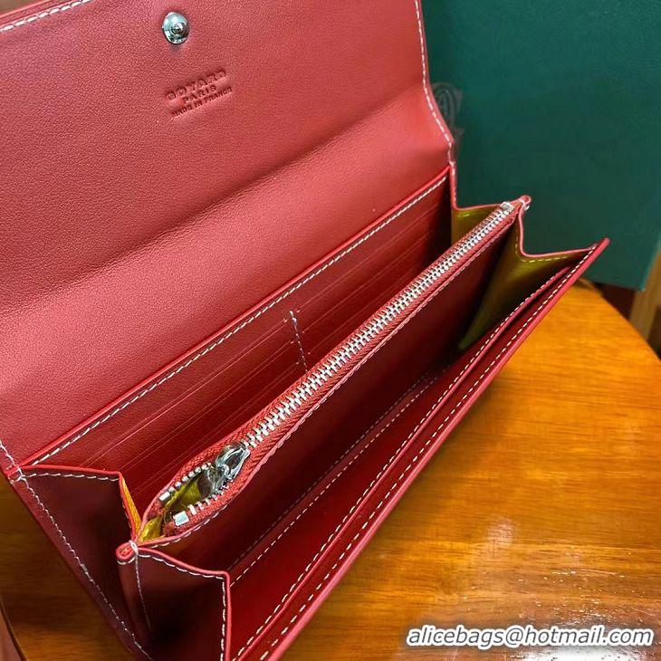 Cheapest Free Shipping Goyard Original Long Wallet 020174 Red