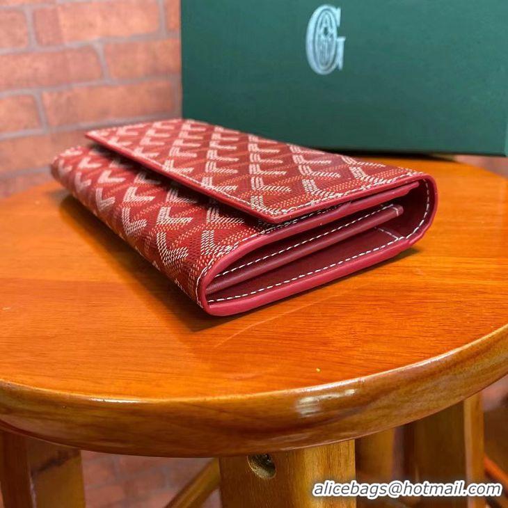 Cheapest Free Shipping Goyard Original Long Wallet 020174 Red