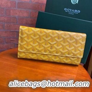 Grade Low Cost Goyard Original Long Wallet 020174 Yellow