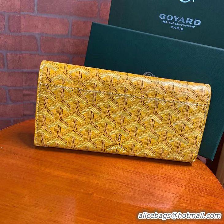 Grade Low Cost Goyard Original Long Wallet 020174 Yellow