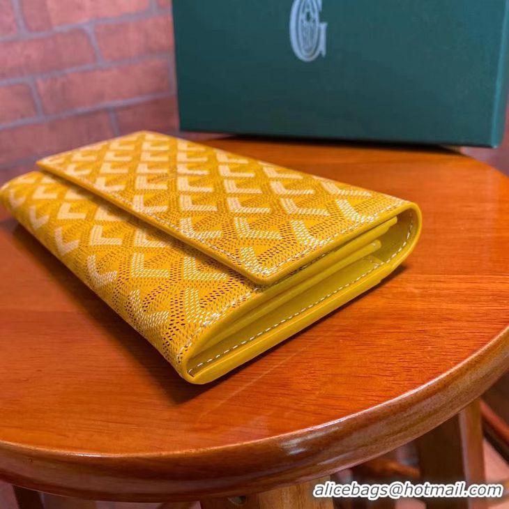 Grade Low Cost Goyard Original Long Wallet 020174 Yellow