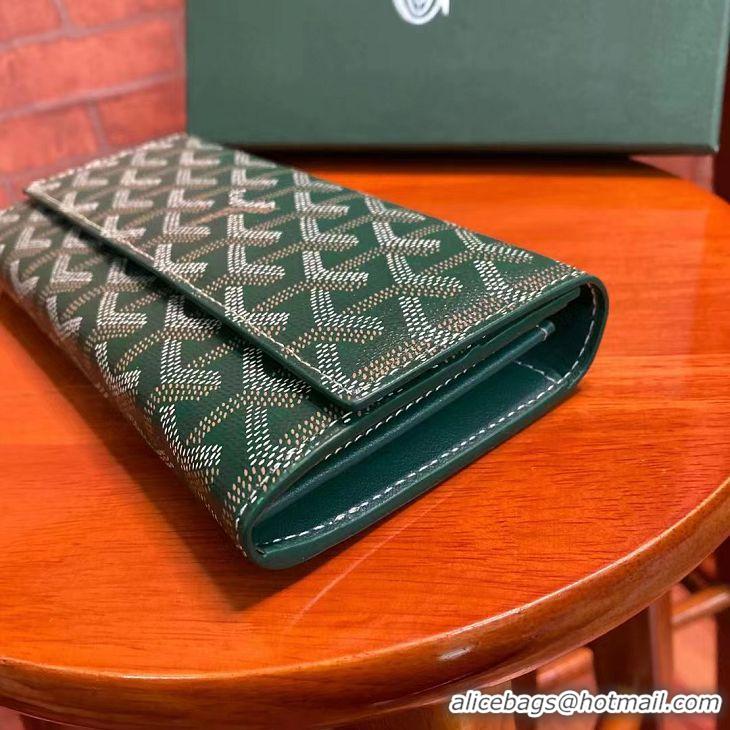 Free Shipping Discount Goyard Original Long Wallet 020174 Green