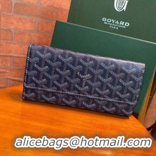 Buy Discount Goyard Original Long Purse 020174 Navy Blue