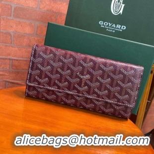 Top Quality Goyard Original Long Purse 020174 Bungundy